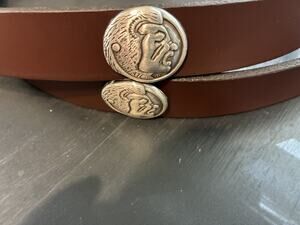 Brown Genuine Leather Belt with 4 Florida State University FSU Conchos 46 NEW